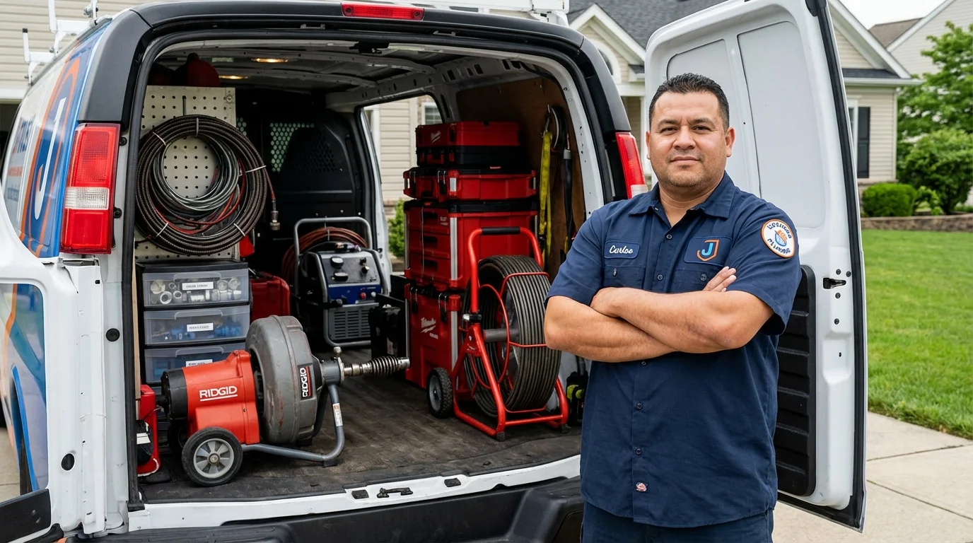 Professional drain cleaning equipment and Johns Plumbing LLC plumber in Sabana Grande