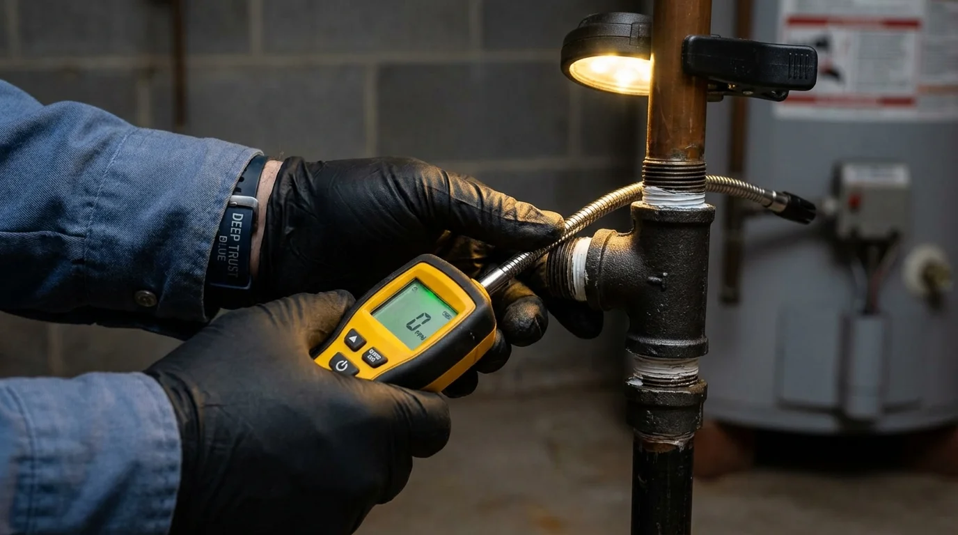 Gas leak detection with electronic sniffer by Johns Plumbing LLC in Sabana Grande